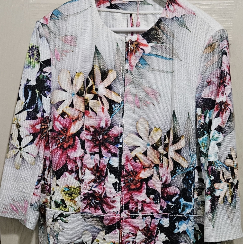 Basler Floral Blazer Plus Size 14W
